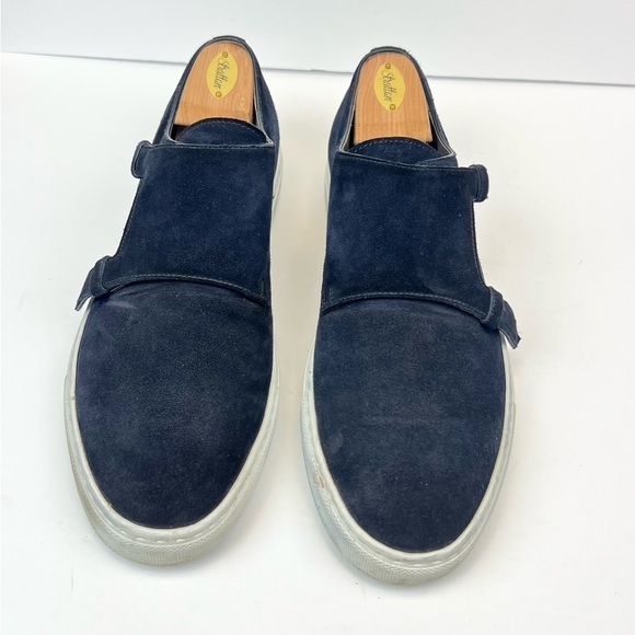 To Boot New York Blue Suede Monk Strap Slip On Low Top Sneakers Men’s Size 10 - Picture 2 of 8
